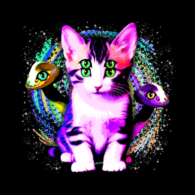 Kitty Cat Psychic Aesthetics Surreal Art by BluedarkArt