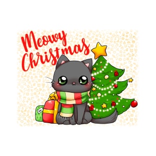 Meowy Christmas - Merry Christmas cat card T-Shirt