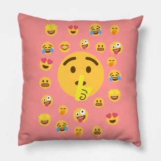 Funny Emoji Sticker Smile Happy Emotion Secret Pillow