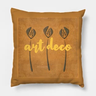 Abstract Floral Art Deco Rustic Pillow