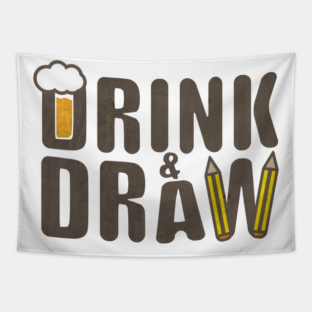 drink & draw 2 Tapestry by manuvila