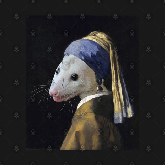 Opossum with Pearl Earring by giovanniiiii