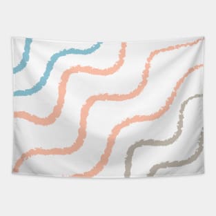 Breeze, Coral, Sand Waves Beach Pattern Tapestry