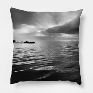 Black and white stormy seascape Pillow