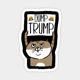 Funny Dump Trump Poop Emoticon Protest Cat Magnet