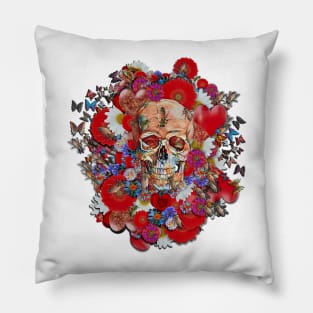 Skull Flower Power 18 Pillow