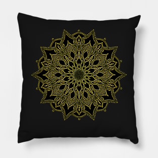 Old Golden jewel mandala Pillow