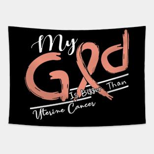 Uterine Cancer Awareness My God Is Stronger - In This Family No One Fights Alone Tapestry