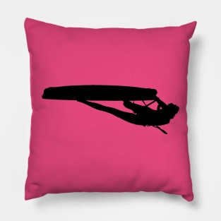 Kitesurfer Freestyle Action Black Silhouette Vector Art Pillow