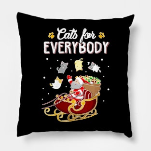 Cats For Everybody Ugly Christmas Cat Pillow