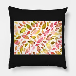 Pink and beige colored leaves background Pillow