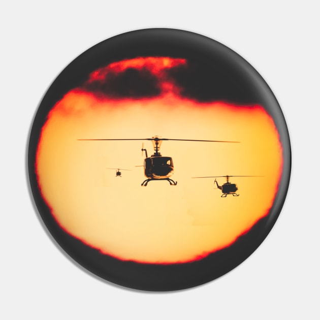 Bell Huey helicopters flying in front of the setting sun Pin by Pitmatic