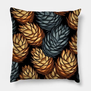 Pinecones - gray and yellow Pillow