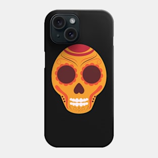 Orange Sugar Skull With red highlights Phone Case