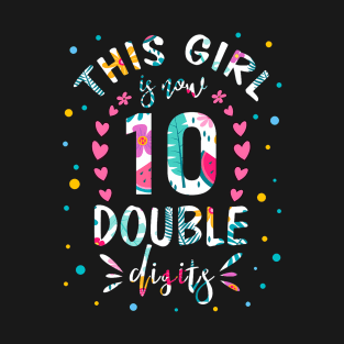 In My Double Digits Era Retro 10 Year Old 10th Birthday Girl T-Shirt