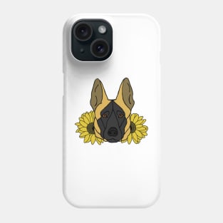 Fawn Shepherd/Malinois with Sunflowers Phone Case