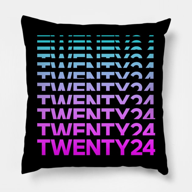 2024 - pink teal Pillow by MplusC