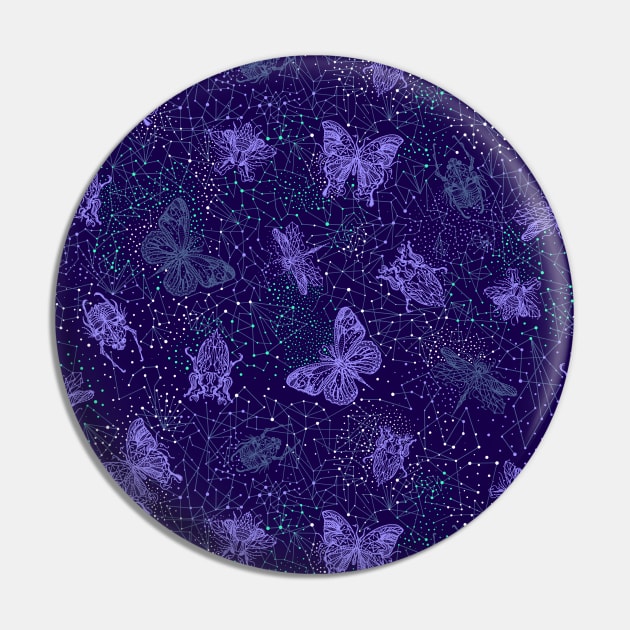 Purple Galactic Bugs Pin by Carolina Díaz