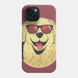 Cool, Smiling Golden Retriever with Sunglasses Phone Case