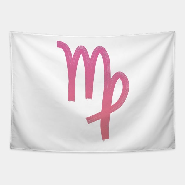 Virgo on pink paper Tapestry by JJLosh