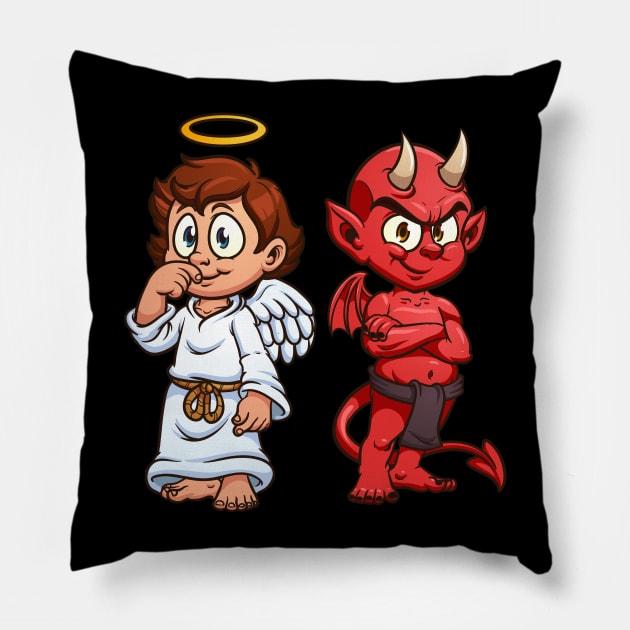 Angel and devil Pillow by memoangeles