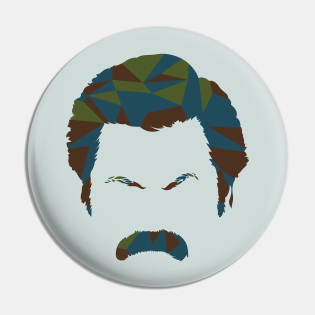 Ron Swanson Mustache Graphic Pin by polliadesign