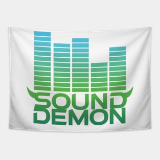 Sound Demon Cool Blue and Green Tapestry