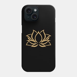 Golden Abstract Lotus Flower Phone Case