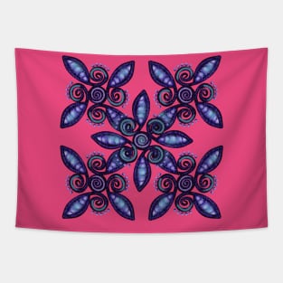 Blue zendoodle Tapestry