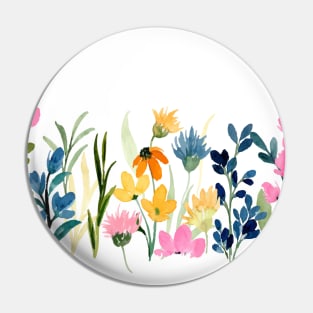 Colorful Watercolor Wild Flower Pin