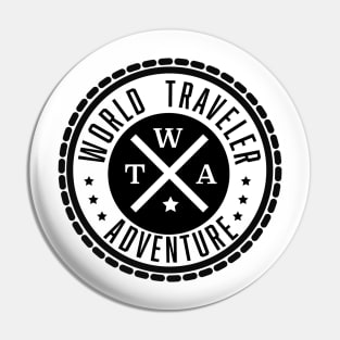 World Traveler Adventure logo. Pin