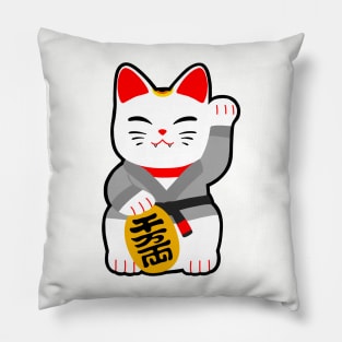 Jiu jitsu maneki neko bjj black belt Pillow