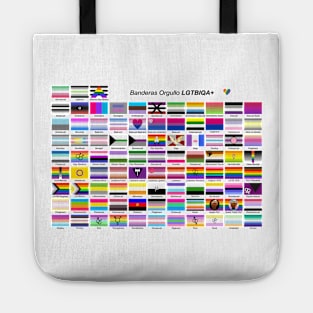 lgbtqia+ pride flags in Spanish Tote