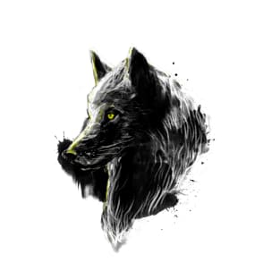 black sumi wolf T-Shirt