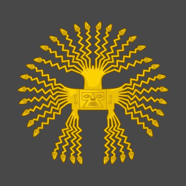 Peruvian Incaic sun god representation by Drumsartco