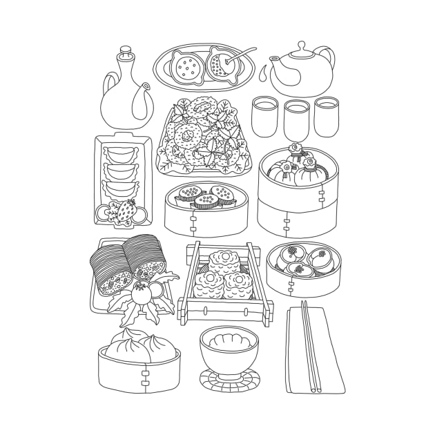 Dim Sum Line Art by lamaisondulapino