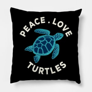 Turtles Sea Ocean Reptiles Testudines Peace Love turtle Pillow