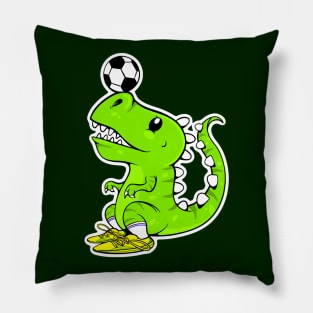 T Rex Soccer Cartoon Pillow