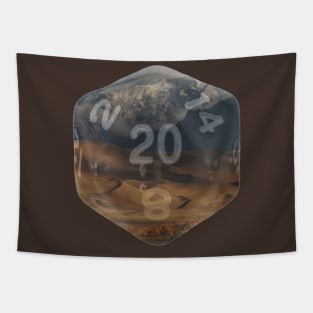 Nat20 Mountains in brown and gray Tapestry