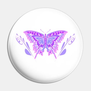 Stylized Pink And Mauve Pretty Butterfly Pin