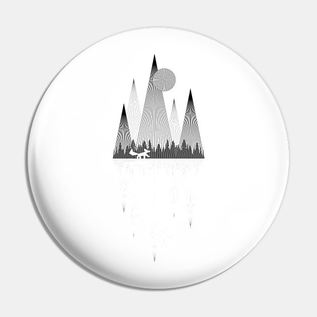 Mountains Lines (small and back) Pin by Bongonation