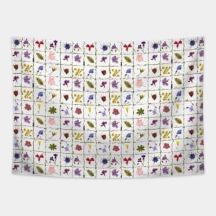 Garden Trellis of Pressed Flowers Tapestry