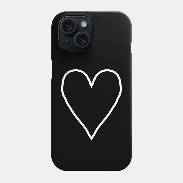 White Line Heart for Valentines Day Phone Case by ellenhenryart