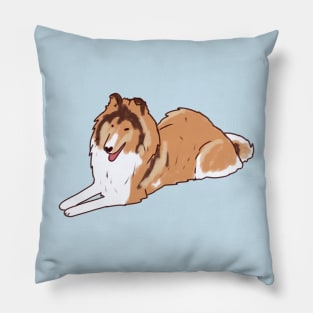 Collie dog illustration Pillow