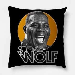 Retro Howlin' Wolf Gold Tribute Pillow