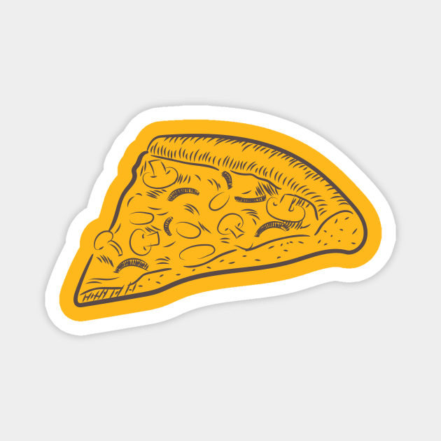 Mushroom Pizza Sketch Magnet by InkyArt