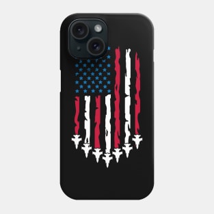 4th of July Fourth 4 Patriotic USA Flag Fighter Jets Men Kid Phone Case