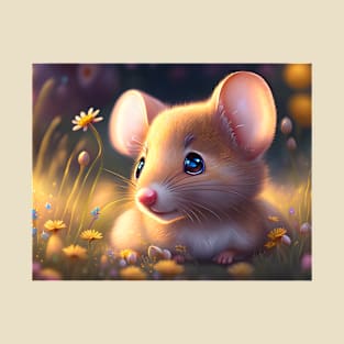 Adorable little mouse in a flower meadow T-Shirt