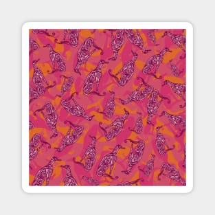 Greyhound Camo - Hot Pink Magnet