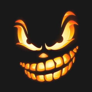 Scary Pumpkin Face Jack O Lantern Halloween Costume T-Shirt